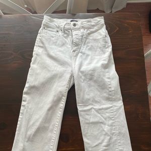 Jcrew Factory Wide Legged Crop White Jean